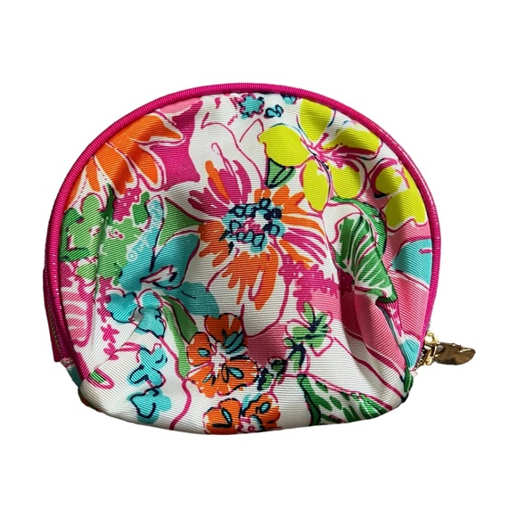 Lilly Pulitzer Target 20th Anniversary Floral Round Cosmetic Bag Clutch Purse - Picture 2 of 4